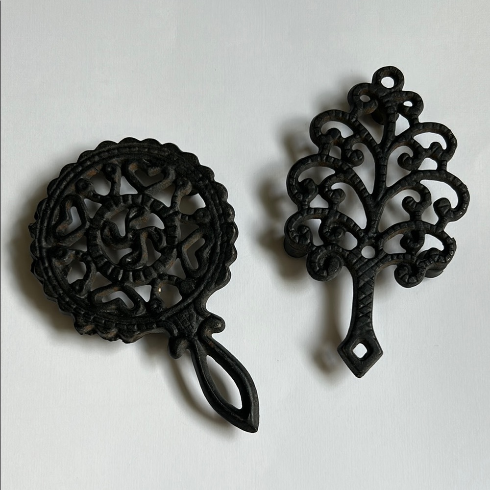 Vintage Lego Taiwan trivets - cast iron